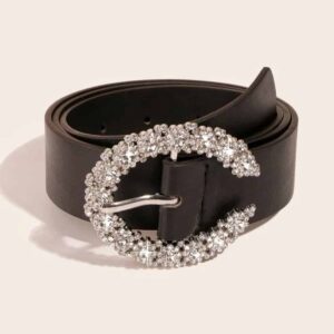 Rhinestone Decor Buckle Belt