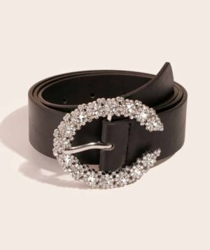 Rhinestone Decor Buckle Belt