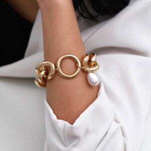 Faux Pearl Decor Chain Bracelet