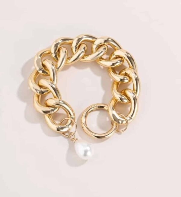Faux Pearl Decor Chain Bracelet