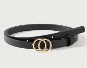 Double O-ring Buckle Belt Black