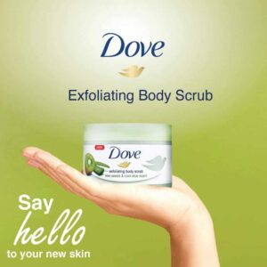 Dove Exfoliating Body Polish Body Scrub, Kiwi & Aloe 225ml - Image 5