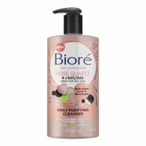 Biore Rose Quartz & Charcoal Daily Purifying Face Wash Cleanser 200ml - Image 2