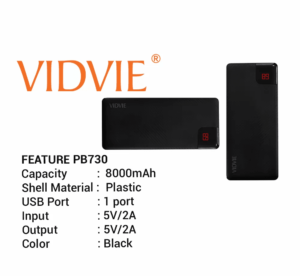 VIDVIE Powerbank PB730 8000 mAh