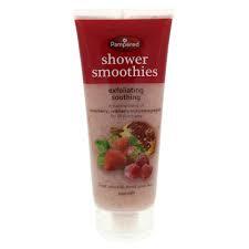 Pampered Shower Smoothies Exfoliating Soothing Strawberry, Raspberry and Promegranate 200ml