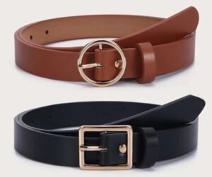 2pcs Geo Buckle Belt