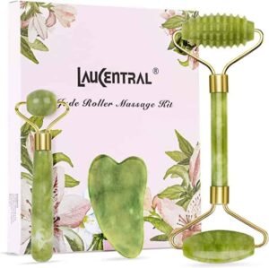 LauCentral Natural Jade Roller & Gua Sha Massage Kits