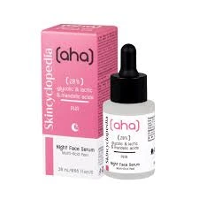 Skincyclopedia AHA Exfoliating Night Serum with 20% Lactic, Glycolic and Mandelic Acid and PHA 30ml