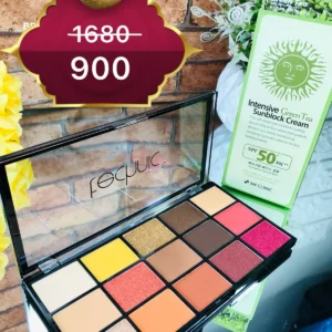 Tecnic Venus Rising Pressed Pigment Eyeshadow Palette & 3W Clinic Intensive Green Tea Sunblock Cream SPF 50+PA+++ 70ml