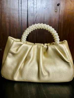 Hand Pearl Bag Golden B002