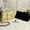 Women's Small Hand Pearl Bag Black