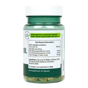 Holland & barrett Value Pure Cod Liver Oil 300mg 30 Capsules