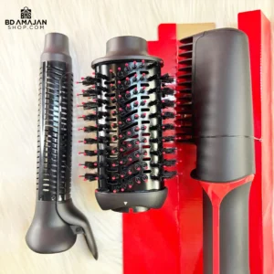 What It Contains Root-drying concentrator attachment 360° vented airflow curling attachment Oval-shaped volumizing brush head Main handle / motor base User manual --- How to Use 1. Start with towel-dried, detangled hair. 2. Attach your desired styling head (concentrator, curler, or oval brush). 3. Plug in the device and choose your heat/speed setting. 4. For drying: use the concentrator starting at the roots. 5. For curling: wrap hair around the 360° airflow curler and rotate gently. 6. For volume & smoothing: brush hair from roots to ends using the oval head. 7. Turn off, unplug, and allow the attachments to cool before removing or storing. --- Cautions Do not use on soaking wet hair. Keep away from water and moisture. Avoid touching hot attachments during or right after use. Do not block airflow vents. Keep out of reach of children. Allow attachments to cool completely before cleaning or storing