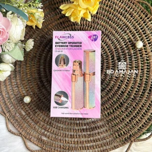 Flawzbss 2-in-1 battery-operated eyebrow trimmer and shaver for ladies.