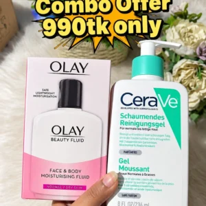 CeraVe Foaming Cleanser 236ml & Olay Beauty Fluid Moisturiser 100ml Combo